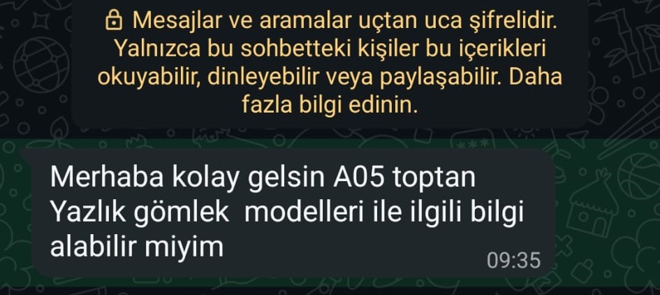 Türkiye müşteri mesajı 3