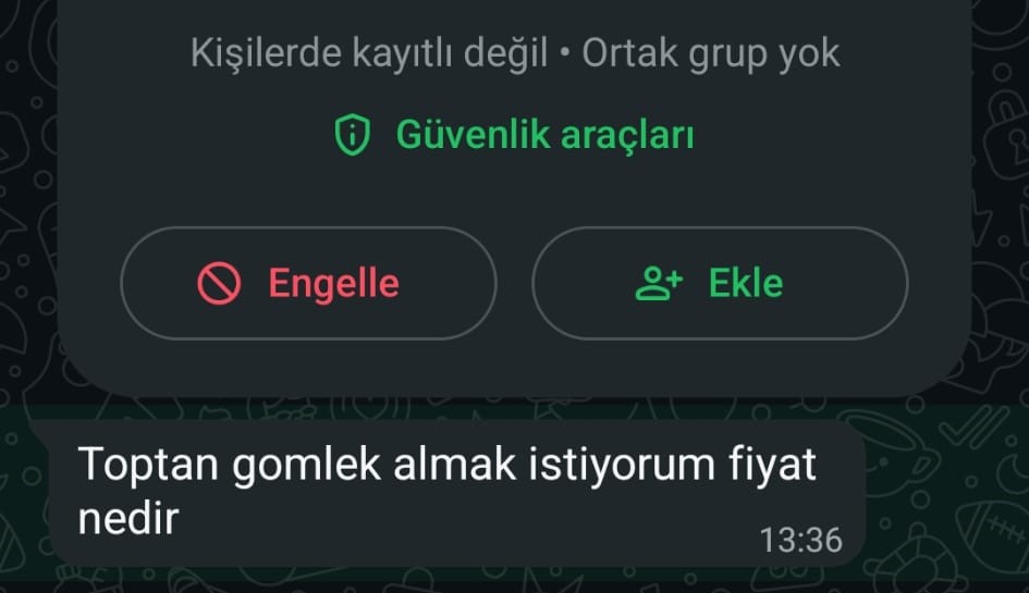 Türkiye müşteri mesajı 7