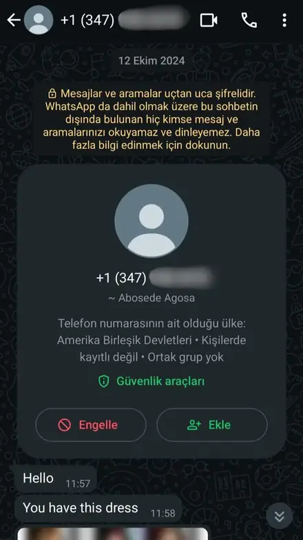 Firmaya gelen WhatsApp müşteri mesajı, ekran görüntüsü 13
