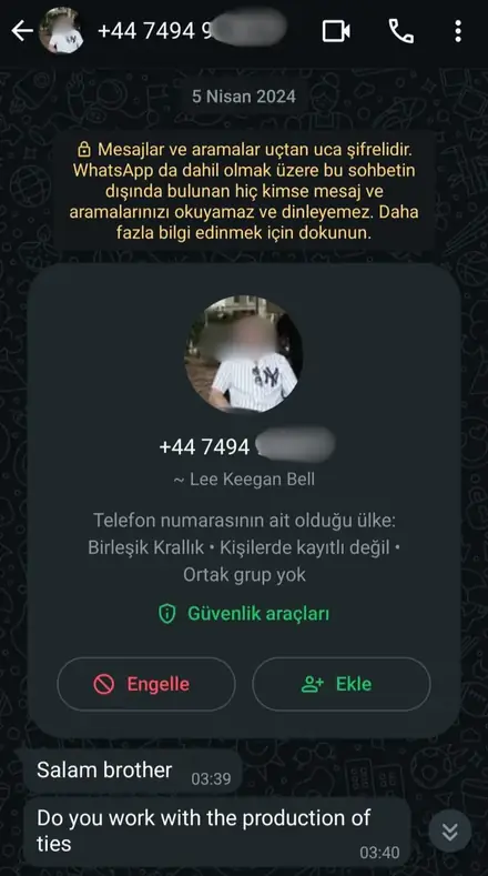 Firmaya gelen WhatsApp müşteri mesajı, ekran görüntüsü 17