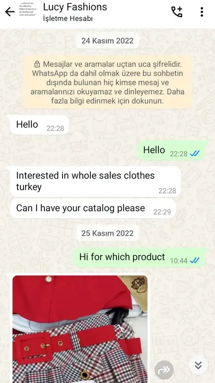 Firmaya gelen WhatsApp müşteri mesajı, ekran görüntüsü 10
